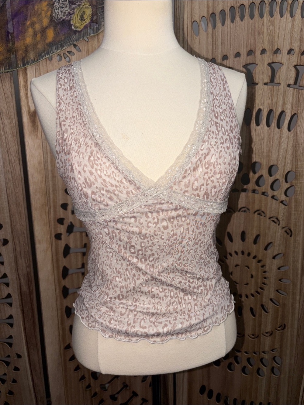 Like New! PINK ROSE Leopard tank/cami - SMALL
